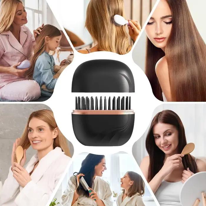 Nouveau Mini Lisseur Portable Rechargeable 2026 – Brosse Lissante Anti-Brûlure Sans Fil à Chargement