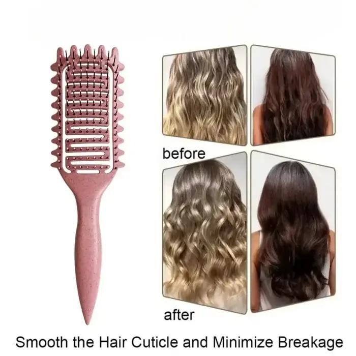 Brosse à cheveux démêlante en poils de sanglier creux