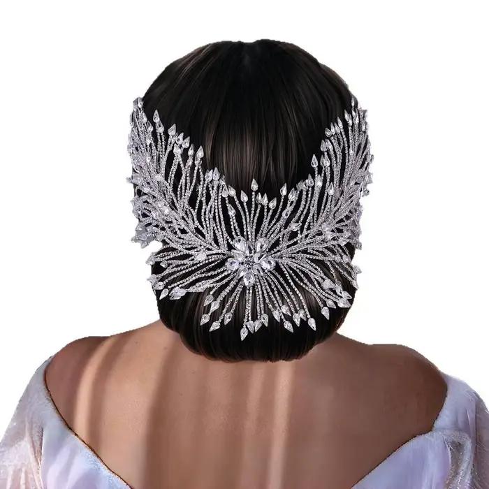 Accessoires de cheveux de mariée créatifs faits à la main en diamant