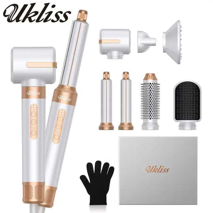 Sèche-cheveux brosse 7-en-1 UKLISS sans balais haute vitesse avec diffuseur