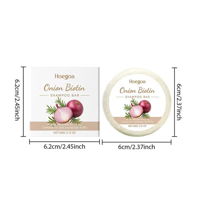 Shampooing Solide Naturel Oignon et Kaki Soin Capillaire Anti-Pelliculaire Contrôle du Sébum Réparation des Pointes Fourchues Cheveux Secs et Frisés Nourrit le Cuir Chevelu