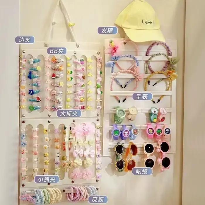 Organisateur mural suspendu pour accessoires capillaires : rangement pour nœuds