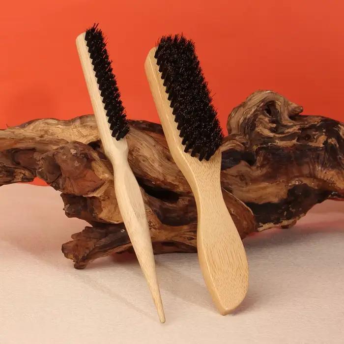 Ensemble de brosses à cheveux en poils de sanglier pour hommes et femmes, peigne à barbe, brosse à pommade, peigne pour taquiner les cheveux, outil de coiffure volumisant, peigne pour Salon de maison