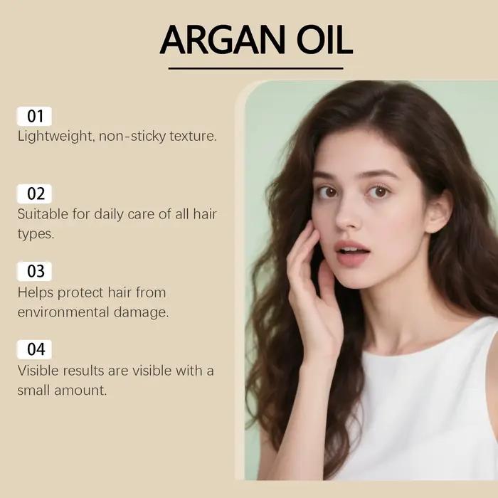 Huile de soin capillaire à l'argan marocain pour cheveux secs et endommagés