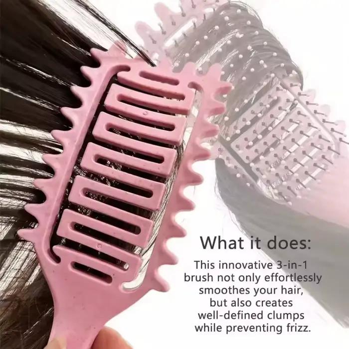 Brosse à cheveux démêlante en poils de sanglier creux