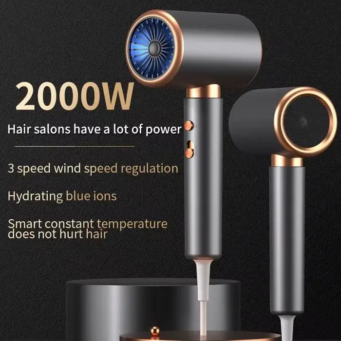 Sèche-cheveux professionnel 2000W à air chaud et froid