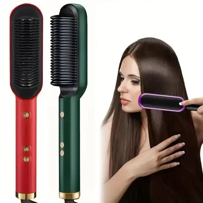 Brosse à lisser électrique PTC pour femme