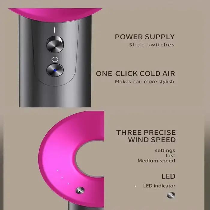 Sèche-cheveux professionnel 7-en-1 High Wind Home à ions négatifs, 220V, 1600W, puissant, pour soins capillaires et style salon