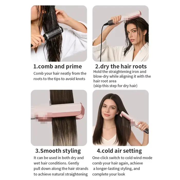 Peigne Lisseur Sèche-Cheveux HT01 Huaqiangbei Fer Plat