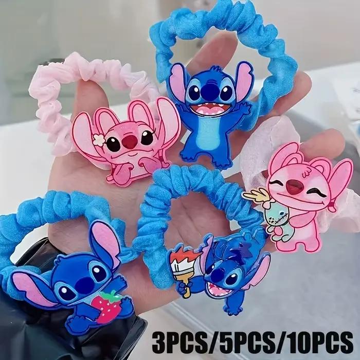 3/5/10 pièces Cercle de cheveux pour filles motif ange Lilo & Stitch Élastique