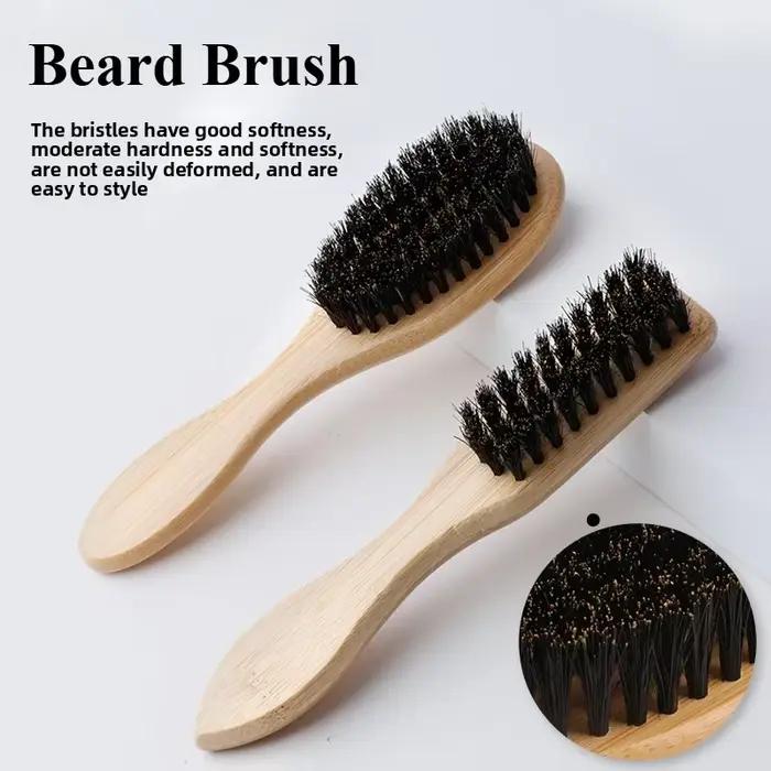 Brosse à barbe pour hommes manche en bois poils de sanglier