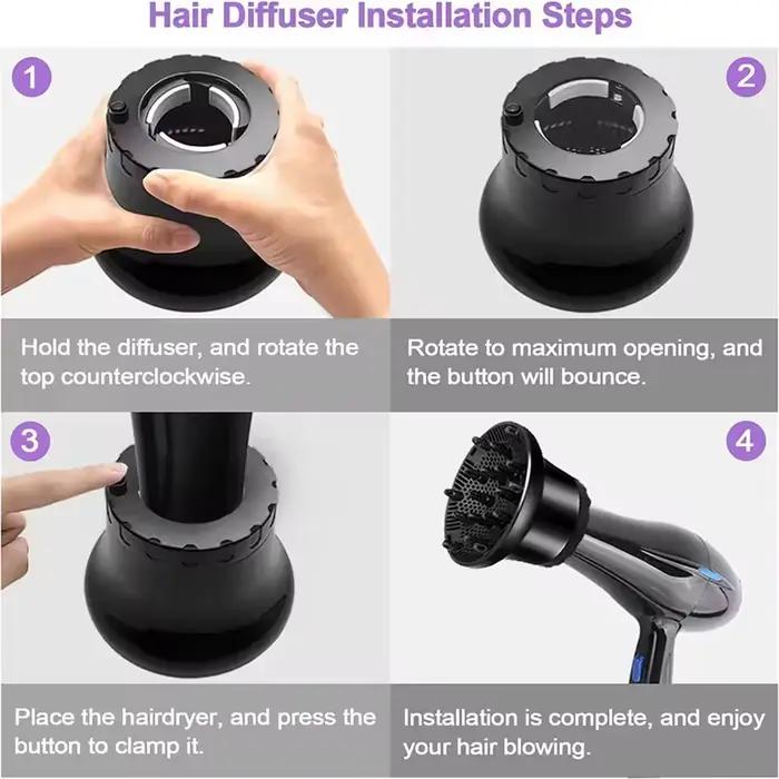 Diffuseur de sèche-cheveux anti-frisottis pour cheveux