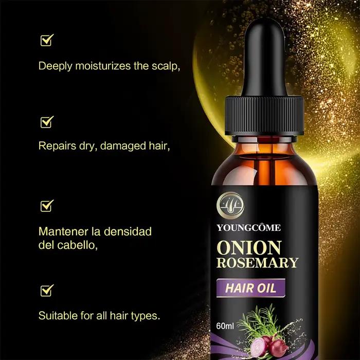 Soins capillaires huile essentielle oignon romarin menthe poivrée