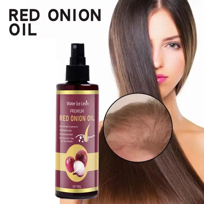 Huile capillaire à l'oignon rouge – Essence hydratante et nourrissante pour les cheveux