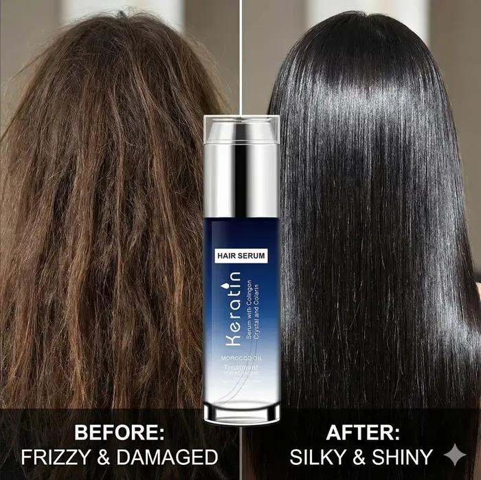 Sérum capillaire à la kératine pour la réparation des cheveux secs et endommagés