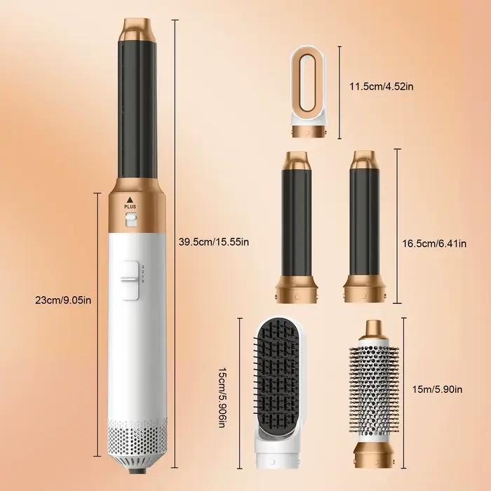 Brosse Soufflante Chauffante 5-en-1 avec Fer à Boucler Électrique et Séchoir à Cheveux