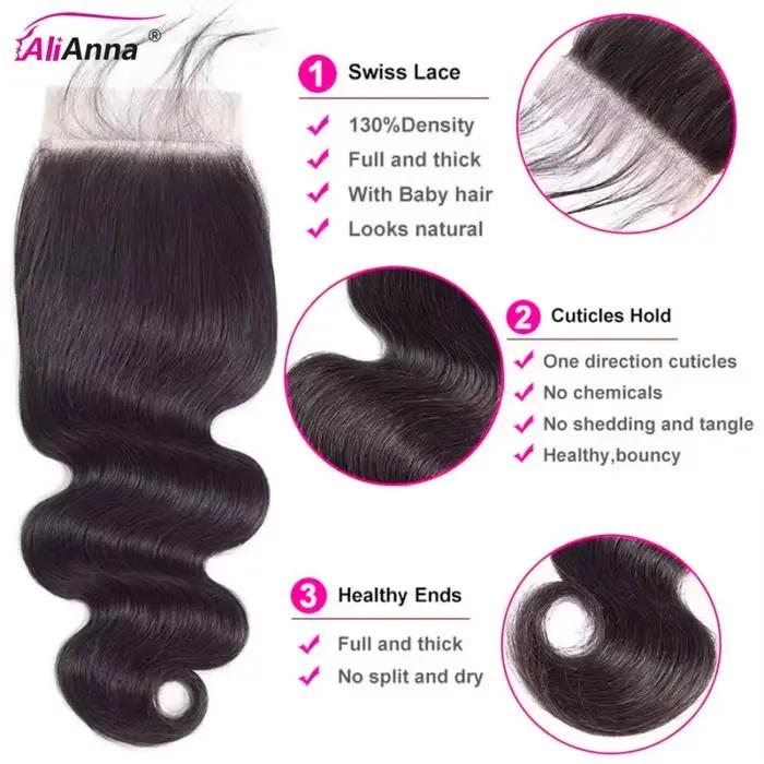 Tissage Cheveux Humains 24 26 28 Pouces Bouclé Mèches Avec Closures 4x4 2x6 5x5 Lace Closure Human Hair Raw
