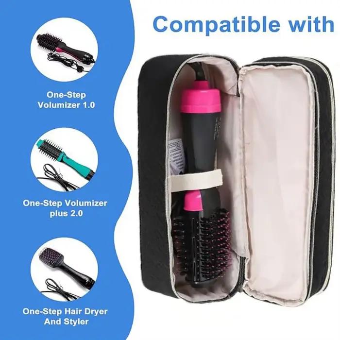 Étui de voyage double couche compatible avec REVLON One Step Blow sèche-cheveux brosse volumateur Original et Styler (sac uniquement)