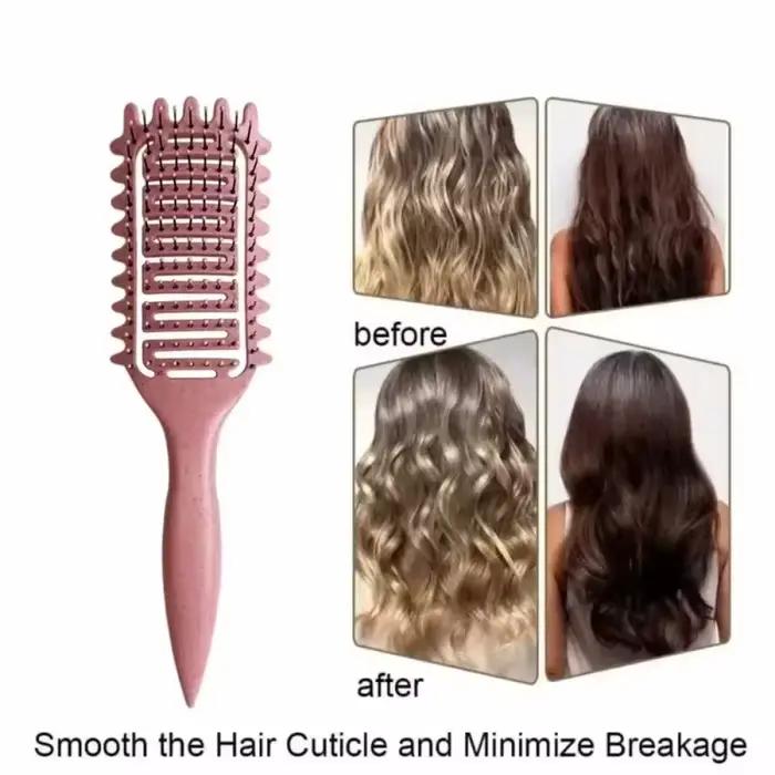 Brosse à cheveux démêlante en poils de sanglier creux