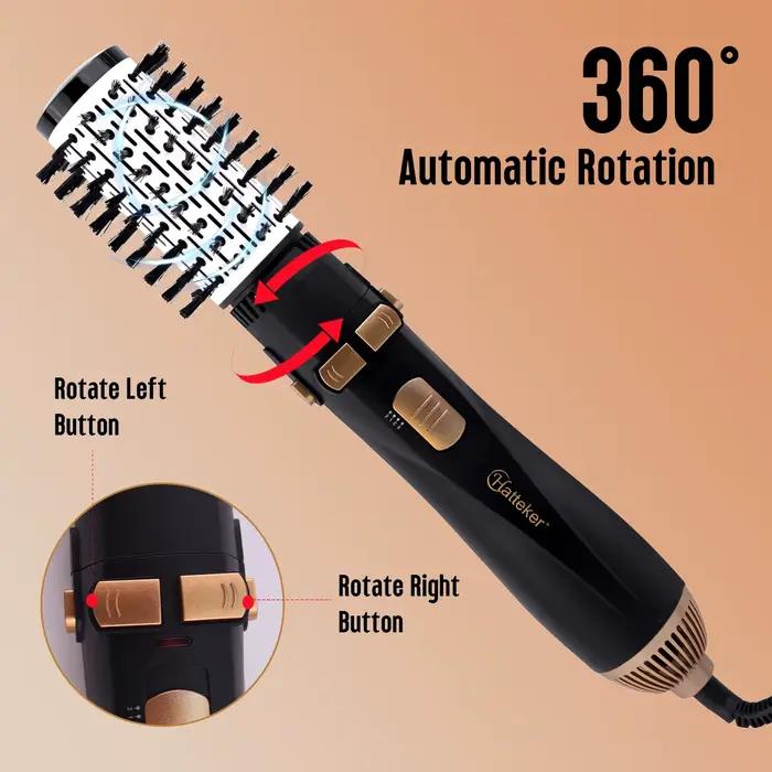 Hatteker EU 4 têtes brosse à Air chaud sèche-cheveux vent fort électrique lisseur bigoudi rouleau peigne souffleur outil de coiffure pour femme