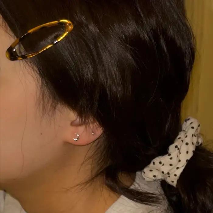 Pinces à cheveux ovales à colle imprimé léopard