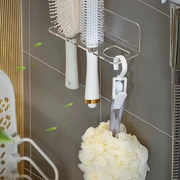 Organisateur de salle de bain transparent 1 pièce pour brosses à cheveux