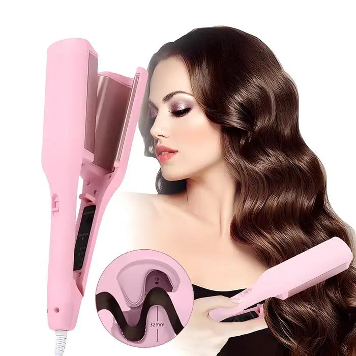 Fer à friser les cheveux 32mm bigoudi vague profonde 4 températures réglables chauffage rapide fer à sertir baguette de