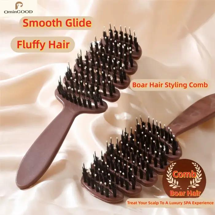 Brosse à cheveux en poils de sanglier