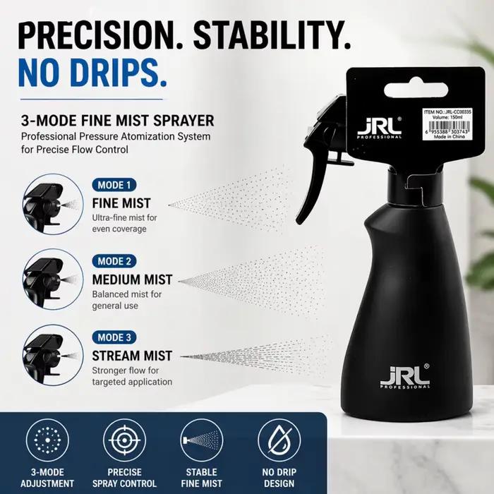 Bouteille de pulvérisation à brume continue JRL pour cheveux, pulvérisateur d'eau ultra fin pour barbier, styliste, outil de coiffure de salon, anti-fuite