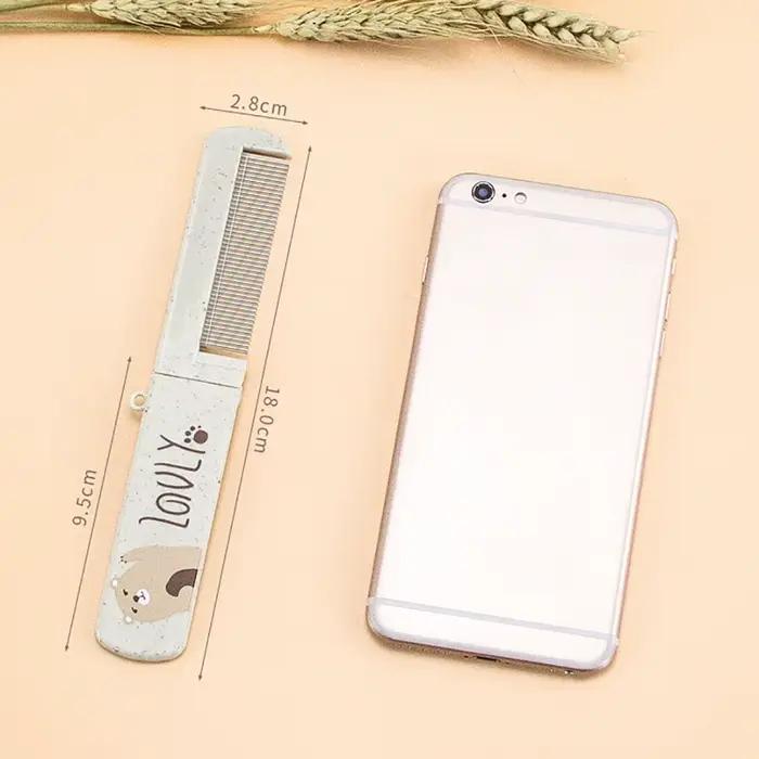 Petit miroir peigne ensemble couleur mode Portable pli maquillage