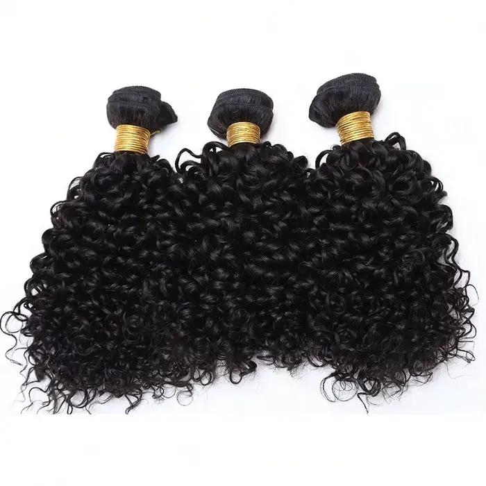 8-30 "Mongolien 100% Vierge Brut Afro Crépus Bouclés Cheveux Humains Bundles Deal Tissage 3/4 Bundle Offres Extension