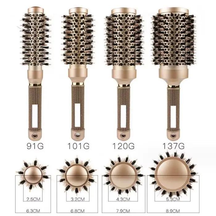 Brosse à Cheveux Ronde Professionnelle pour Salon de Coiffure, Peigne à Baril en Céramique pour Sécher, Outil de Coiffure, 1 Pièce