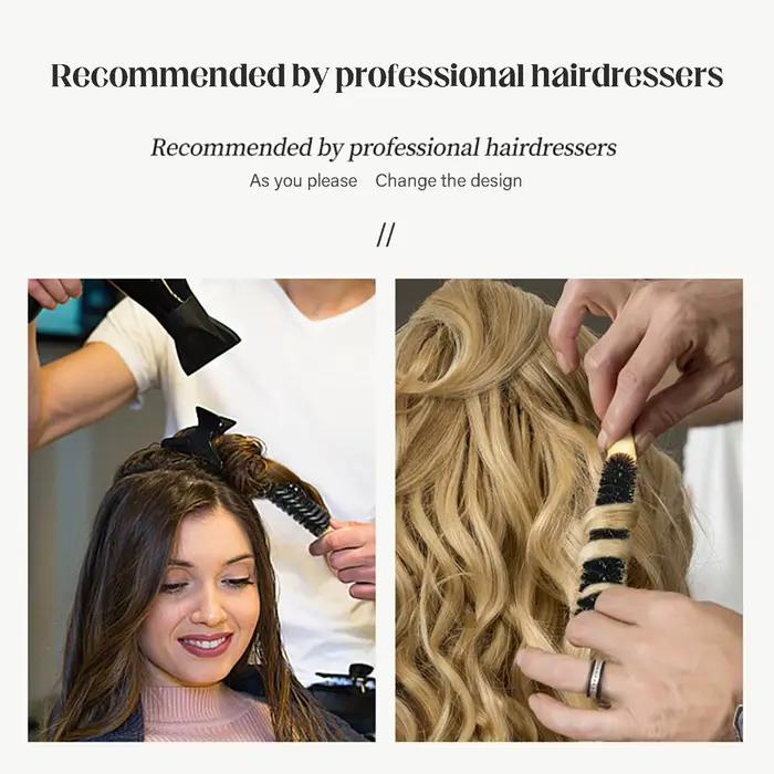 Petite brosse à cheveux ronde avec manche en bois
