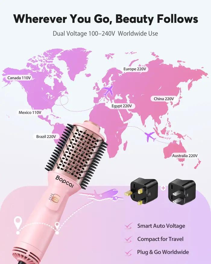 Brosse sèche-cheveux double tension 4 en 1