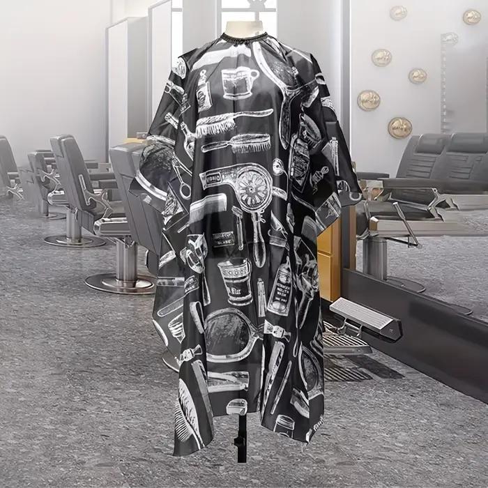 Cape de barbier professionnelle pour la coiffure – Bavoir imperméable et antiadhésif pour permanente/teinture avec impression élégante
