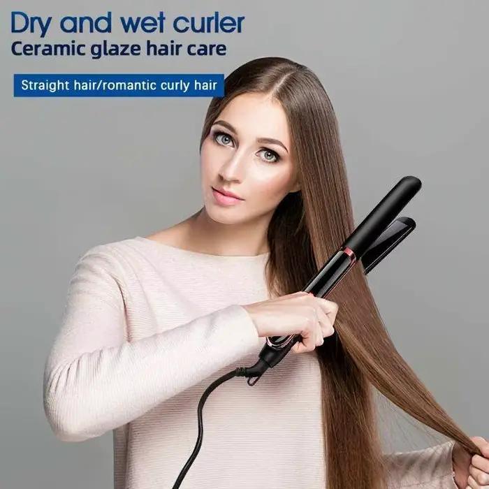 Lisseur de cheveux professionnel bigoudi attelle électrique fer plat Ion négatif droit fer à friser plaques ondulation