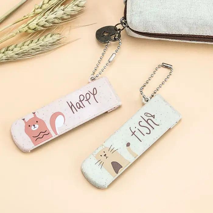 Petit miroir peigne ensemble couleur mode Portable pli maquillage