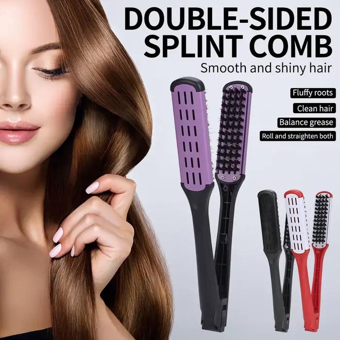 Peigne à lisser Double face et brosse coiffante 2 en 1