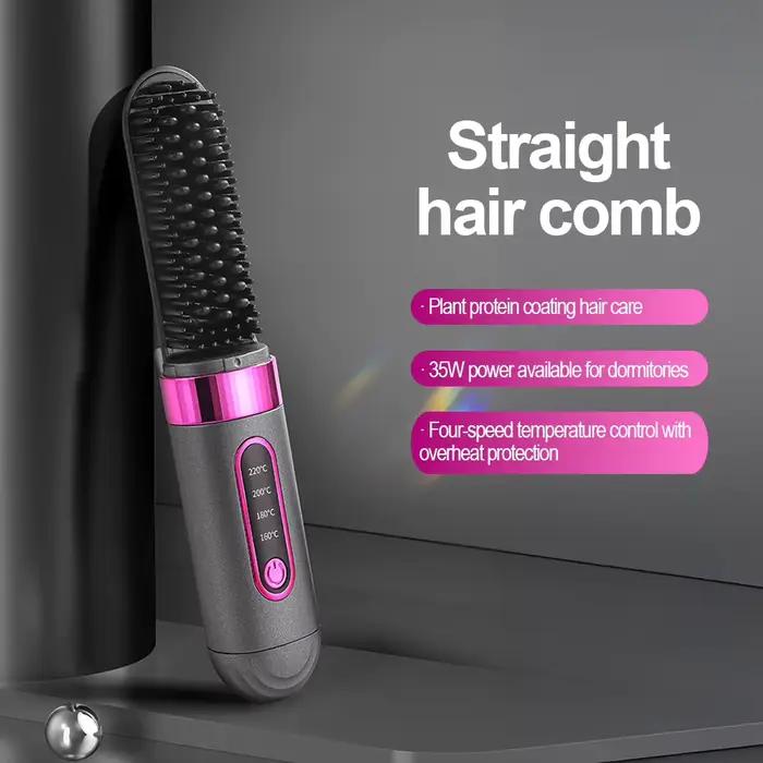 Brosse à lisser les cheveux en céramique sans fil