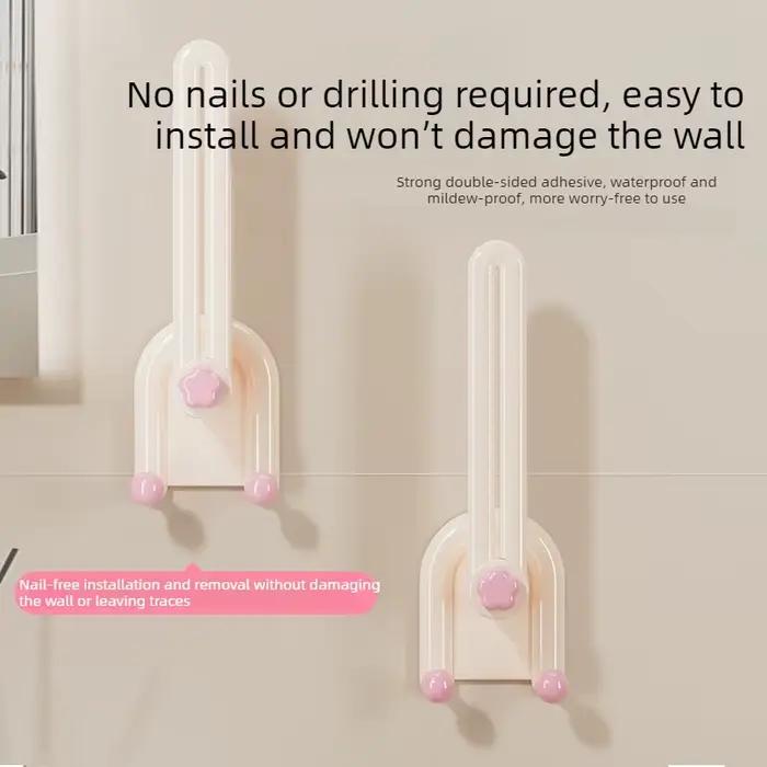 Support de rangement mural multifonctionnel sans perforation pour accessoires capillaires