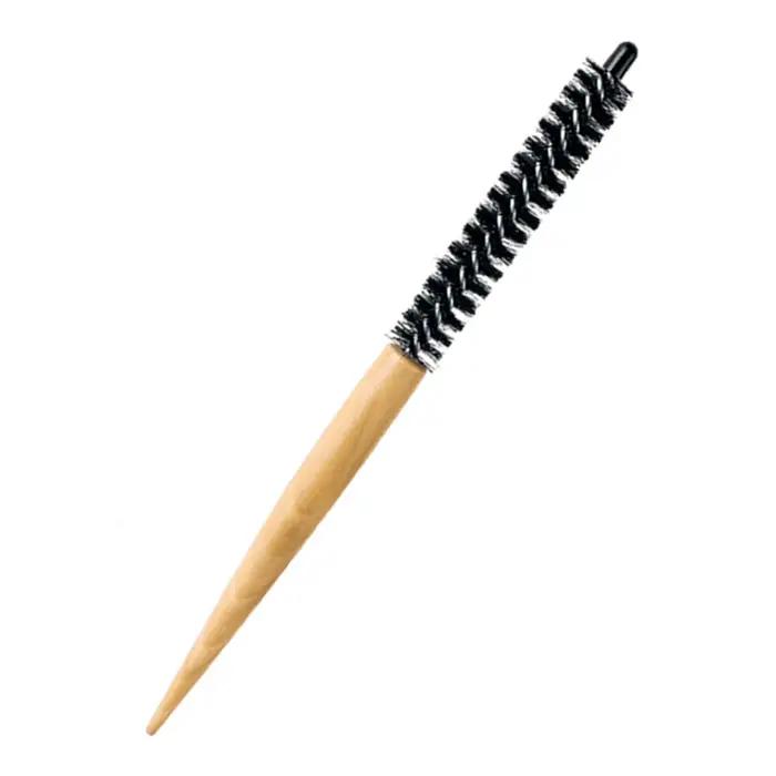 Petite brosse à cheveux ronde avec manche en bois