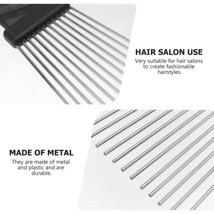 Peigne à cheveux démêlant en métal et plastique