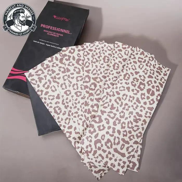 Rouleau de feuille de cheveux professionnelle imprimé léopard