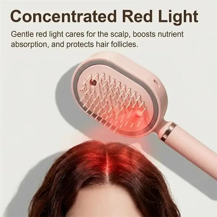 Brosse à cheveux électrique anti-frisottis et démêlante avec spray