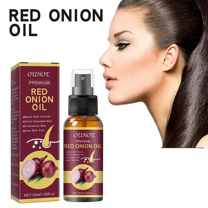 Huile essentielle d'oignon rouge pour les cheveux abîmés