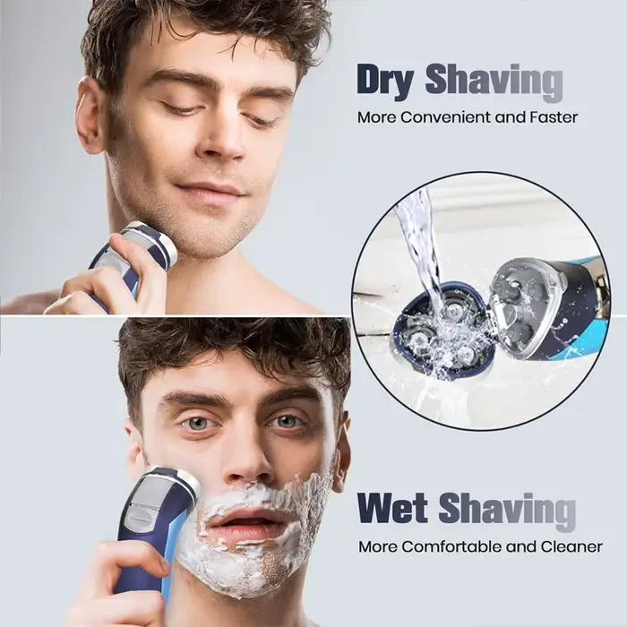 Rasoir électrique 2 en 1 pour homme avec tête flottante 3D | Chargeur Type-C