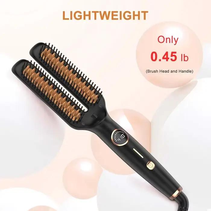 Brosse Lissante Électrique Chauffante Tout-en-un – Fer Plat Anti-Frisottis pour Cheveux Lisses – Peigne Lisseur