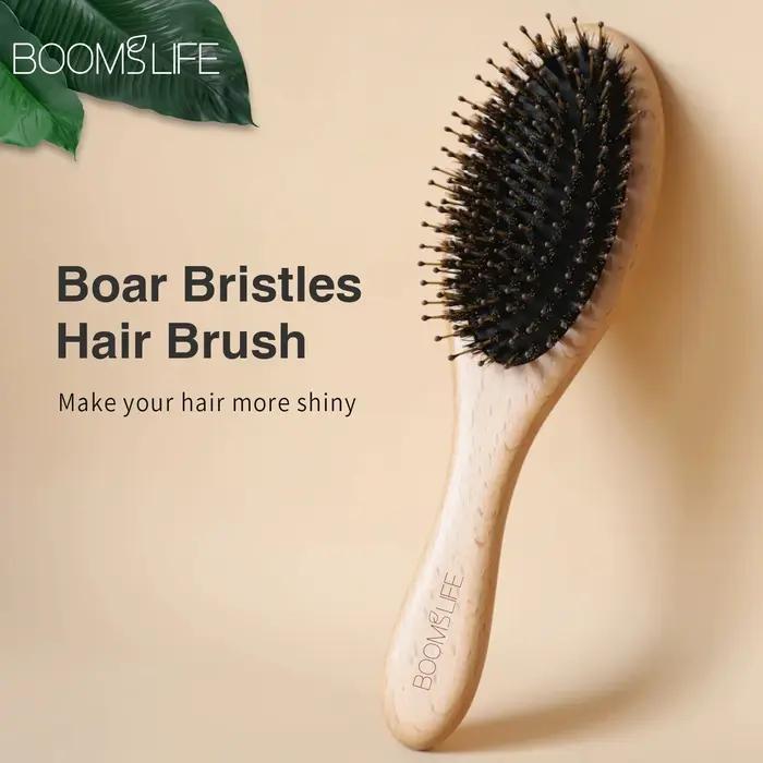Brosse à cheveux en poils de sanglier doux pour femmes