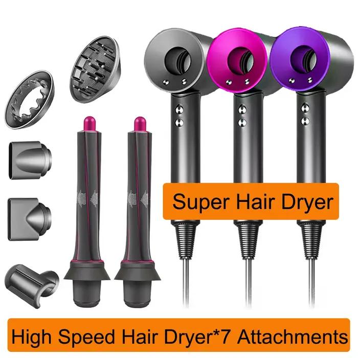 Sèche-cheveux professionnel 7 en 1 avec fonction air chaud et froid