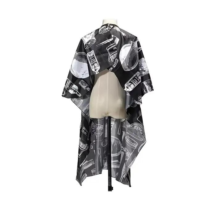 Cape de barbier professionnelle pour la coiffure – Bavoir imperméable et antiadhésif pour permanente/teinture avec impression élégante